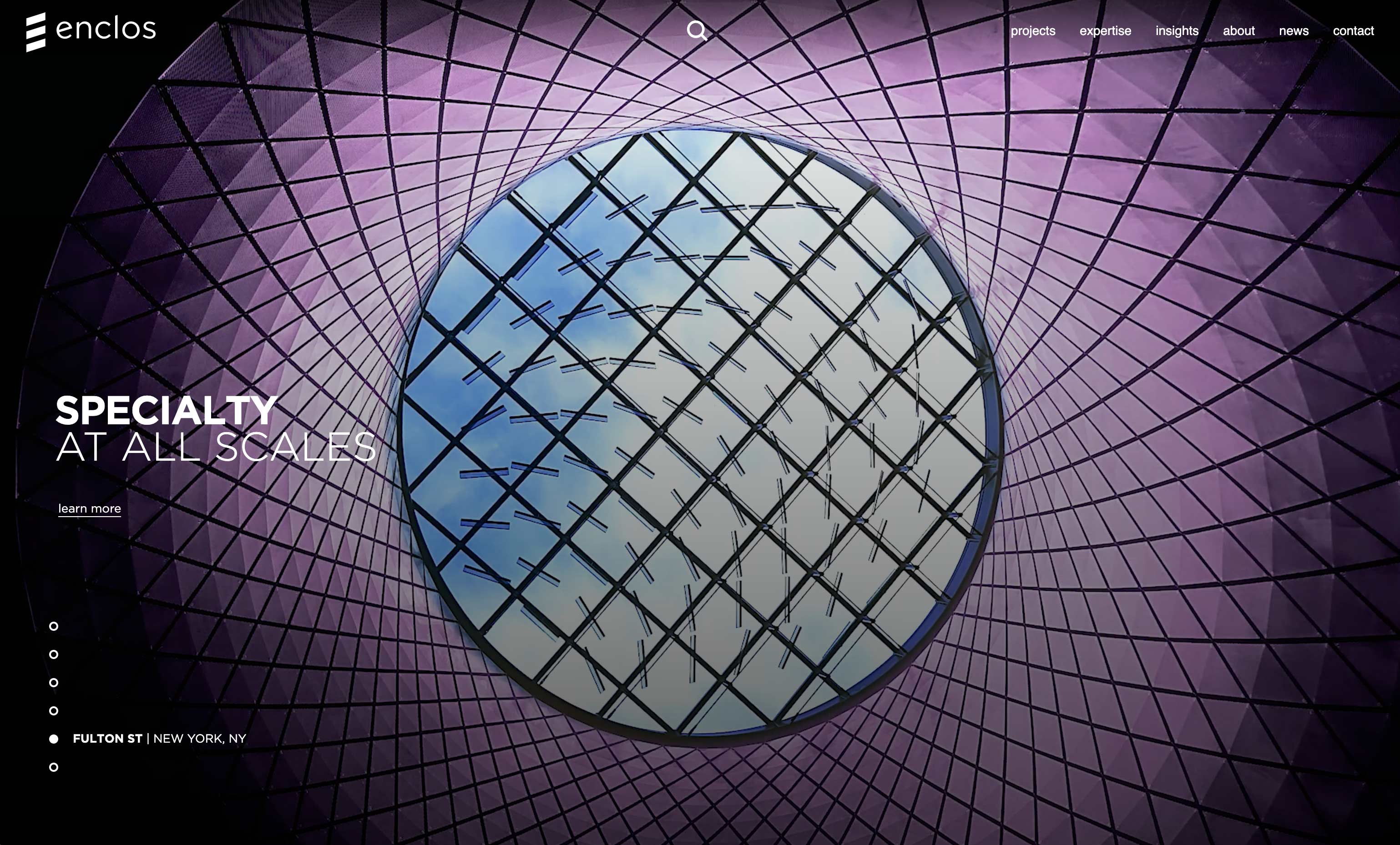 Screenshot of Enclos' website