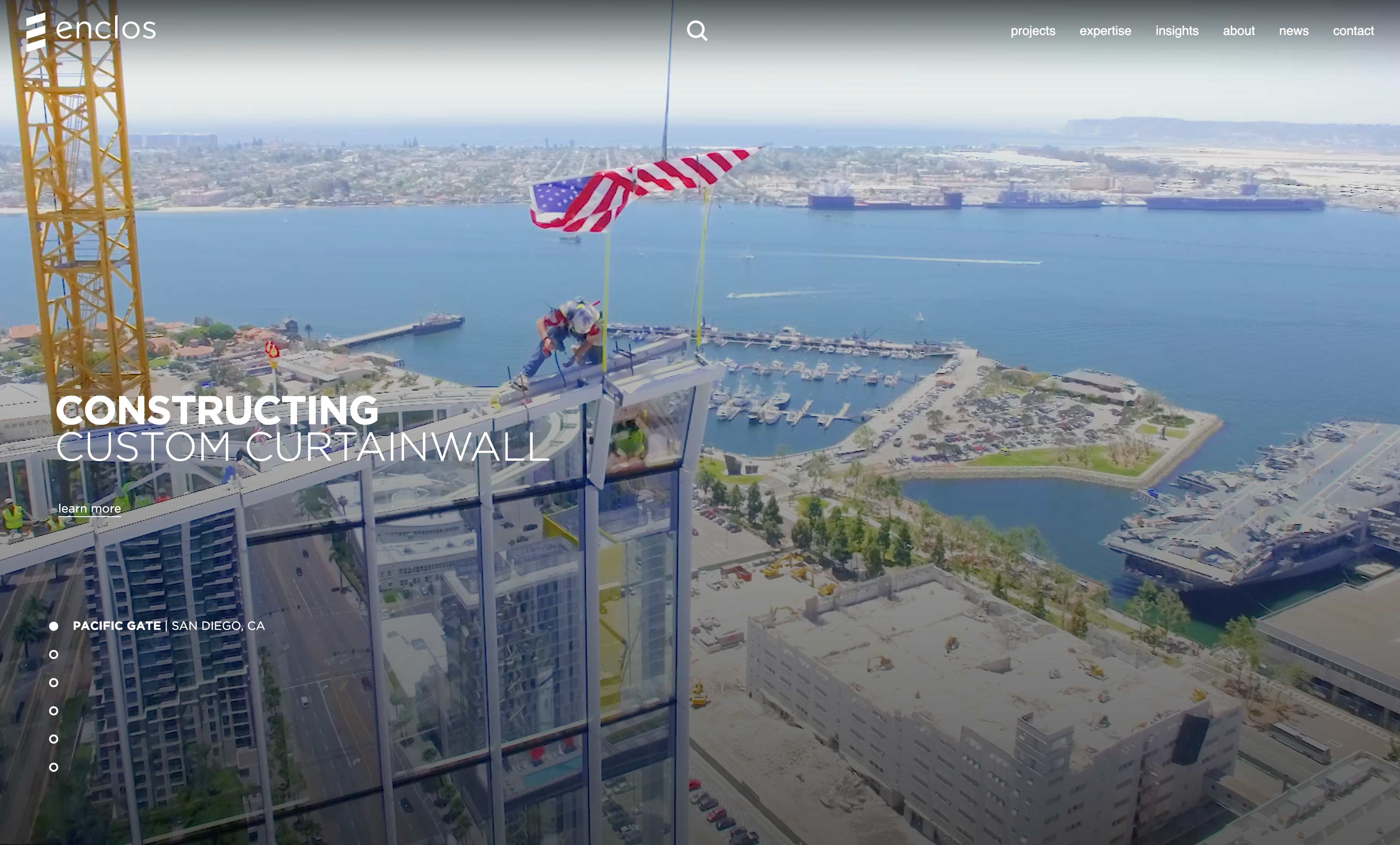 Screenshot of Enclos' website