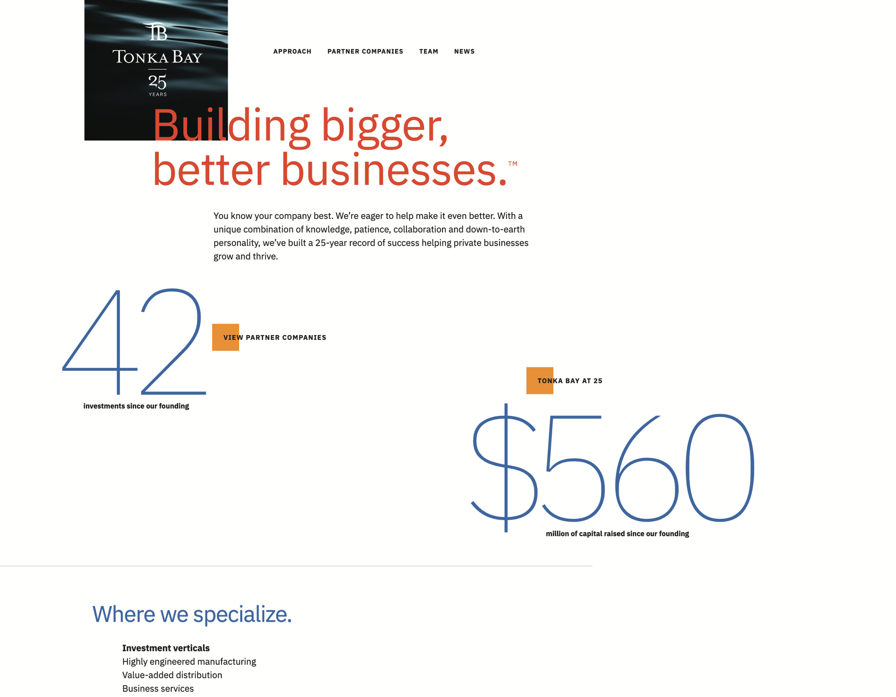 Screenshot of Tonka Bay Equity's website